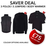 SAVER DEAL :: 3 POLOS | 3 JUMPERS | 1  BODYWARMER