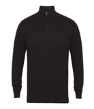 Zip Neck Knitted Sweater - Black