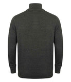 Zip Neck Knitted Sweater - Charcoal Grey