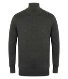 Zip Neck Knitted Sweater - Charcoal Grey