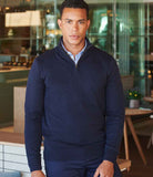 Zip Neck Knitted Sweater - Navy