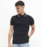 Polo Shirt Tipped Black / White