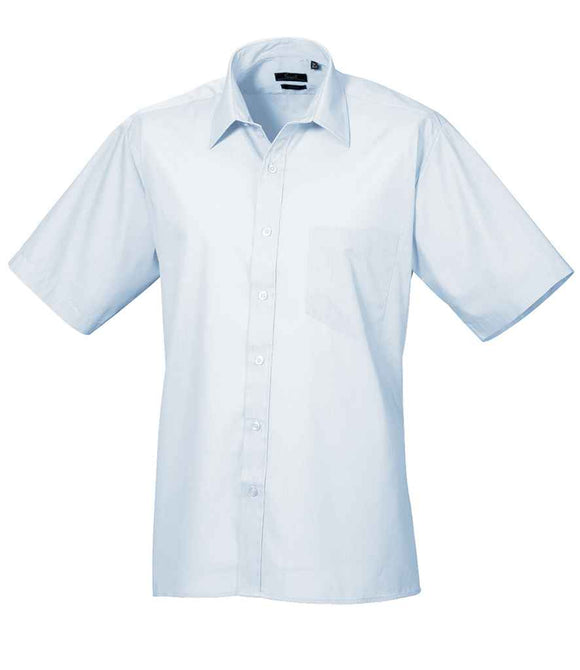 Short Sleeve Poplin Shirt - Light Blue