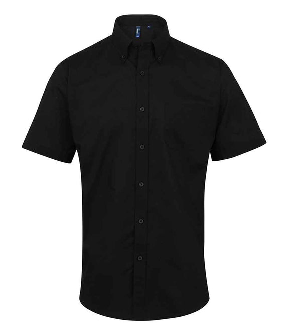 Short Sleeve Oxford Button Down Shirt - Black