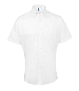 Short Sleeve Oxford Button Down Shirt - White