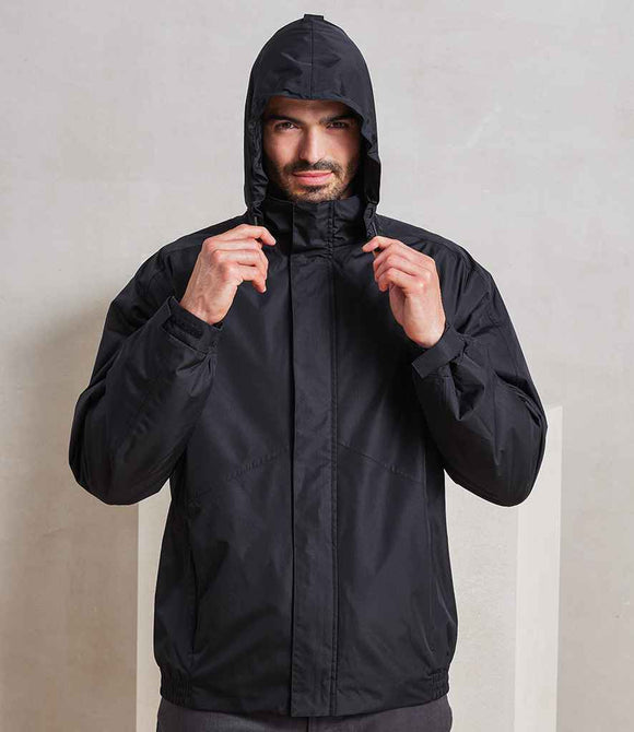 Water Proof Coat with Concealed Hood - Black