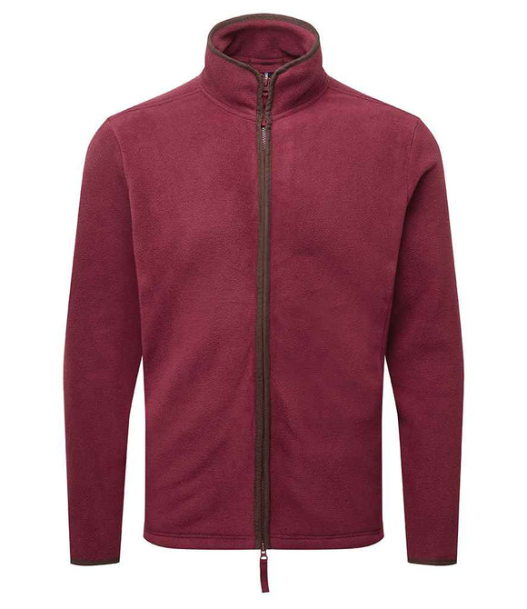 Trimmed Fleece Jacket - Burgundy